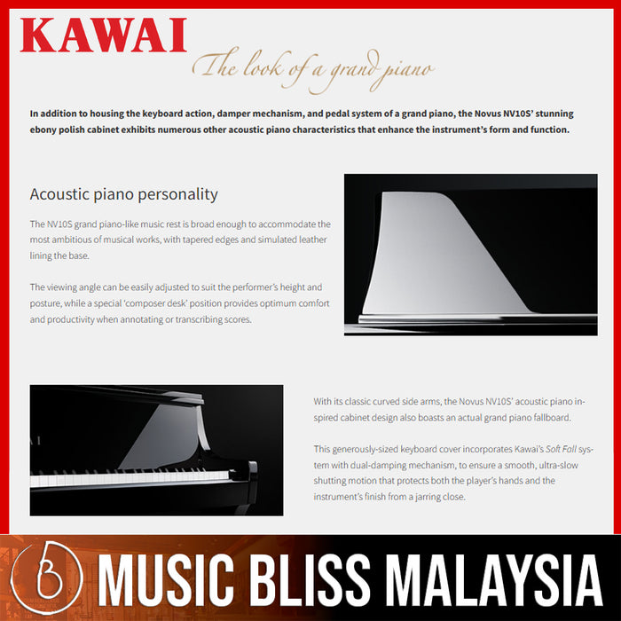 Kawai Novus NV10S Hybrid Digital Piano - Music Bliss Malaysia