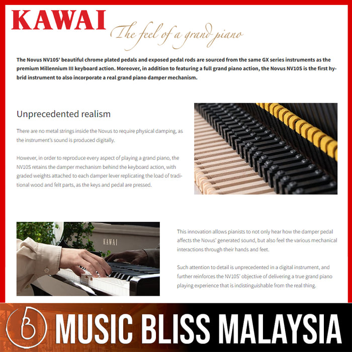 Kawai Novus NV10S Hybrid Digital Piano - Music Bliss Malaysia