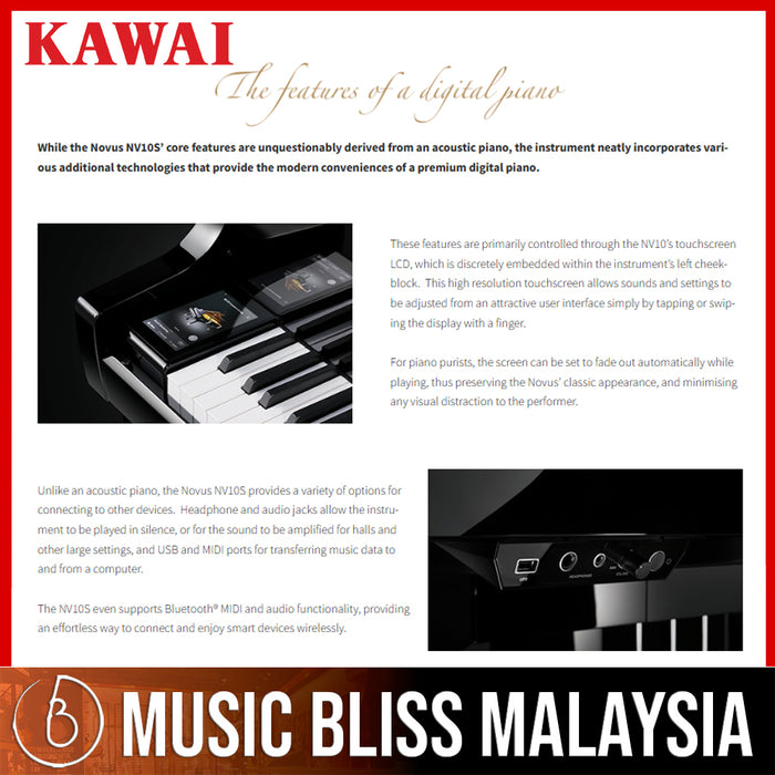 Kawai Novus NV10S Hybrid Digital Piano - Music Bliss Malaysia