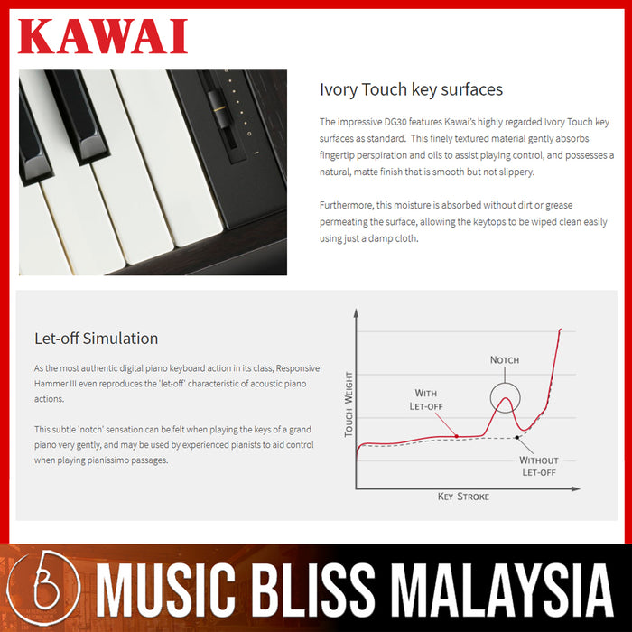 Kawai DG30 88-key Digital Grand Piano (DG-30 / DG 30) - Music Bliss Malaysia