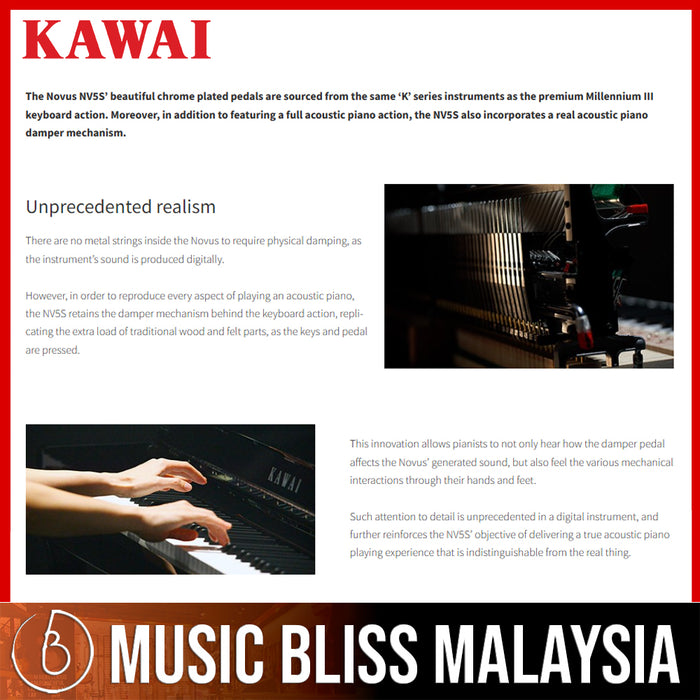 Kawai Novus NV5S Hybrid Digital Piano - Music Bliss Malaysia