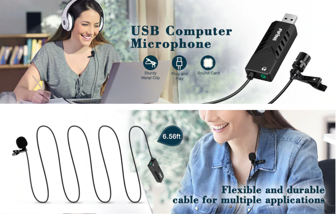  Fifine USB Computer Microphone, Plug &Play Desktop