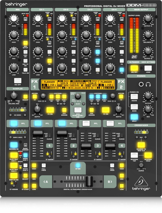 Behringer DDM4000 5-channel Digital DJ Mixer (DDM-4000 / DDM 4000) - Music Bliss Malaysia