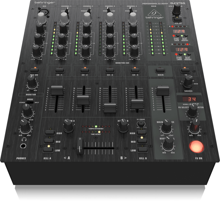 Behringer Pro Mixer DJX750 4-channel DJ Mixer (DJX-750 / DJX 750) - Music Bliss Malaysia