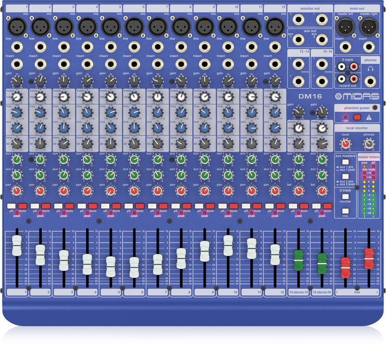 Midas DDA DM16 16-channel Mixer with Midas Microphone Preamplifiers (DM-16 / DM 16) - Music Bliss Malaysia