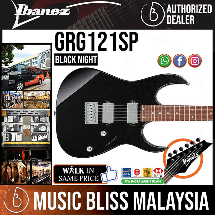 Ibanez GIO GRG121SP Electric Guitar - Black Night - Music Bliss Malaysia