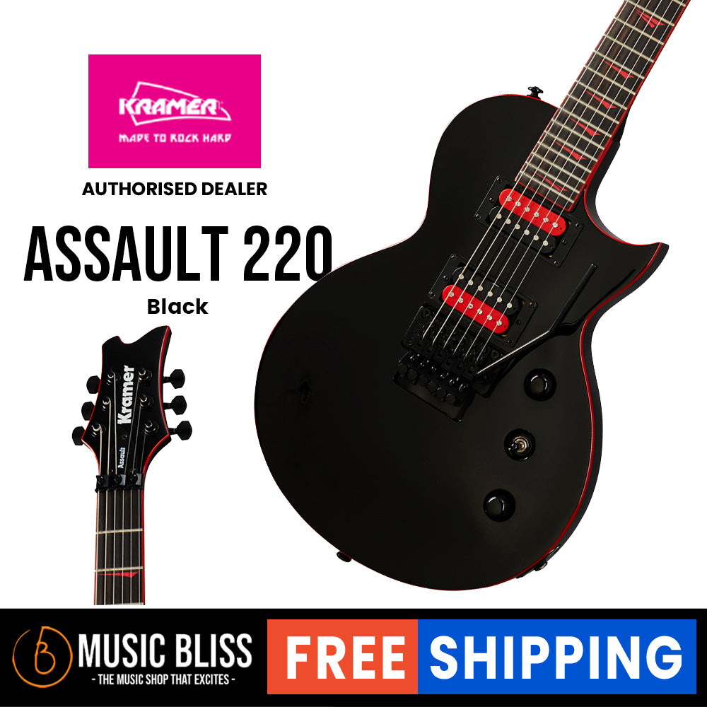 Kramer Assault 220 Electric Guitar - Black | Music Bliss Malaysia