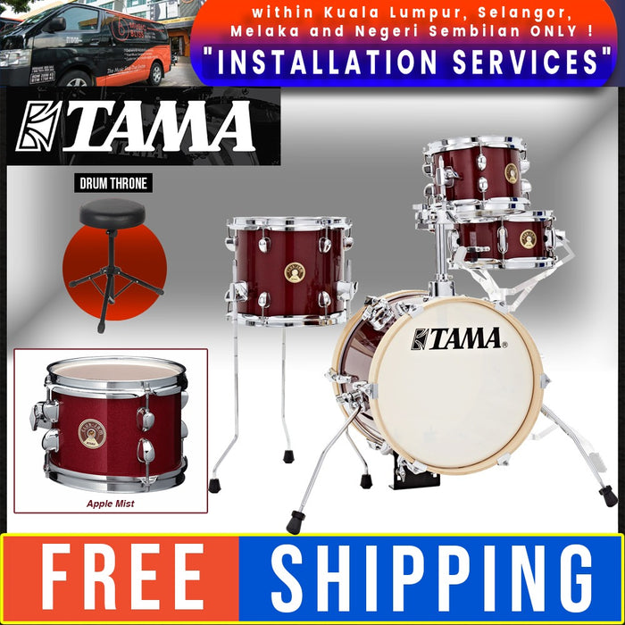 Tama LJK44H4 Club-JAM Flyer 4-Piece Drum Kit with Hardware and Throne - Candy Apple Mist - Music Bliss Malaysia