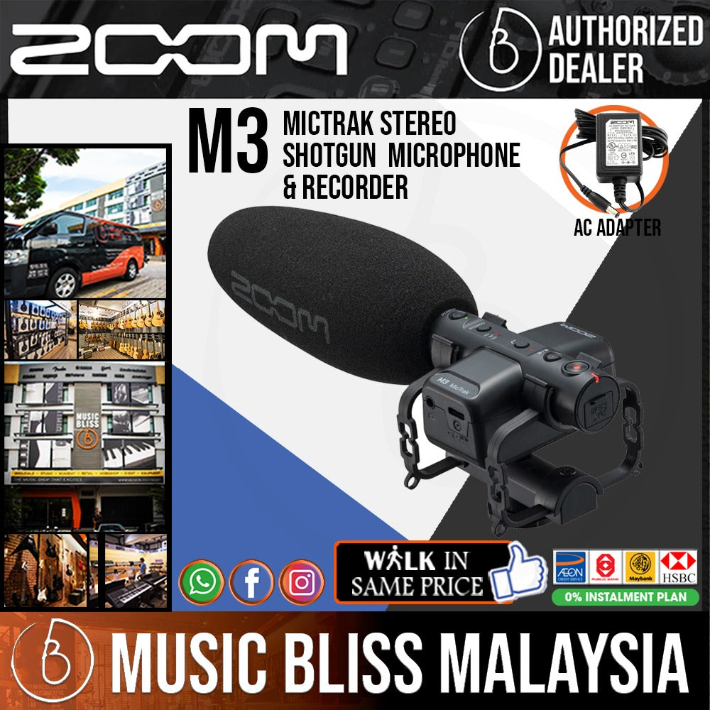 Zoom M3 MicTrak 2-channel 32-bit Shotgun Mic Recorder | Music