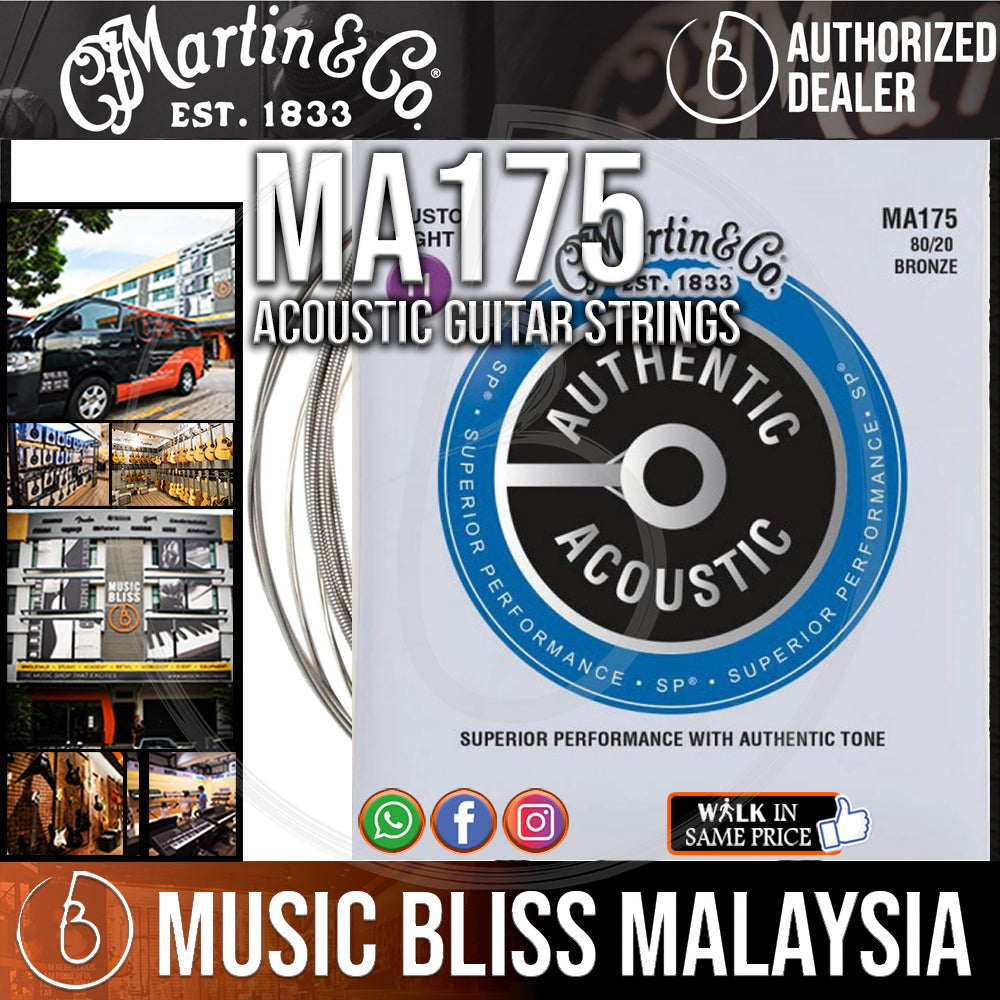 Martin MA175 SP 80 20 Bronze Authentic Acoustic Guitar Strings