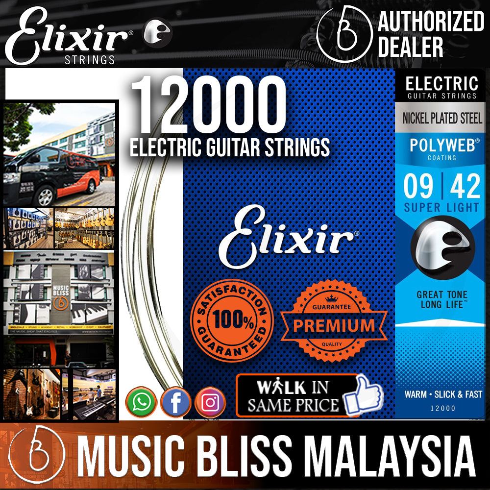 Elixir Strings Polyweb Electric Guitar Strings .009 .042 Super