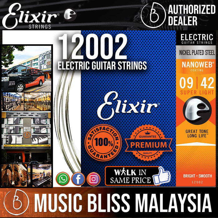 Elixir Strings Nanoweb Electric Guitar Strings .009 .042 Super