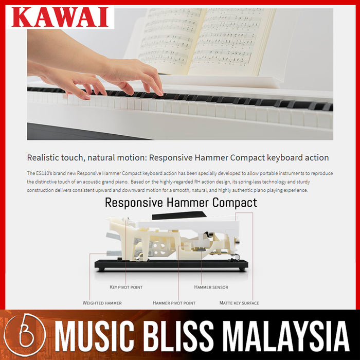 Kawai ES-920 Portable Digital Piano - White (ES920 / ES 920) - Music Bliss Malaysia