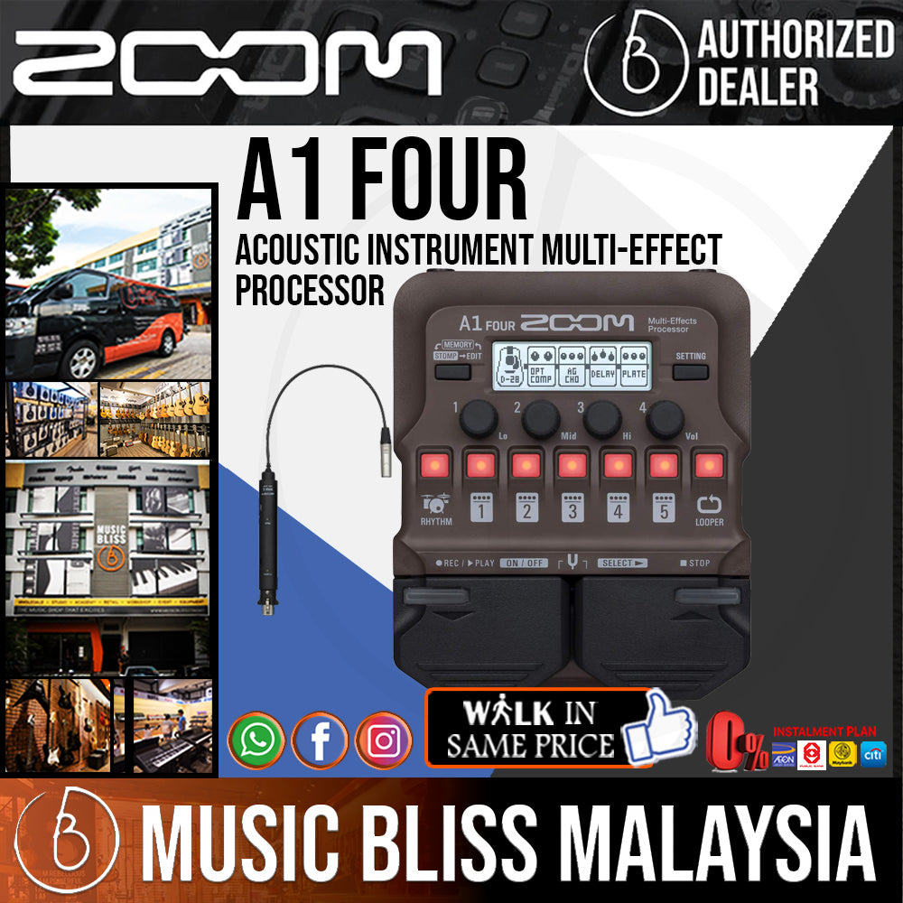 Zoom A1 Four Acoustic Instrument Multi-Effect Processor with 0