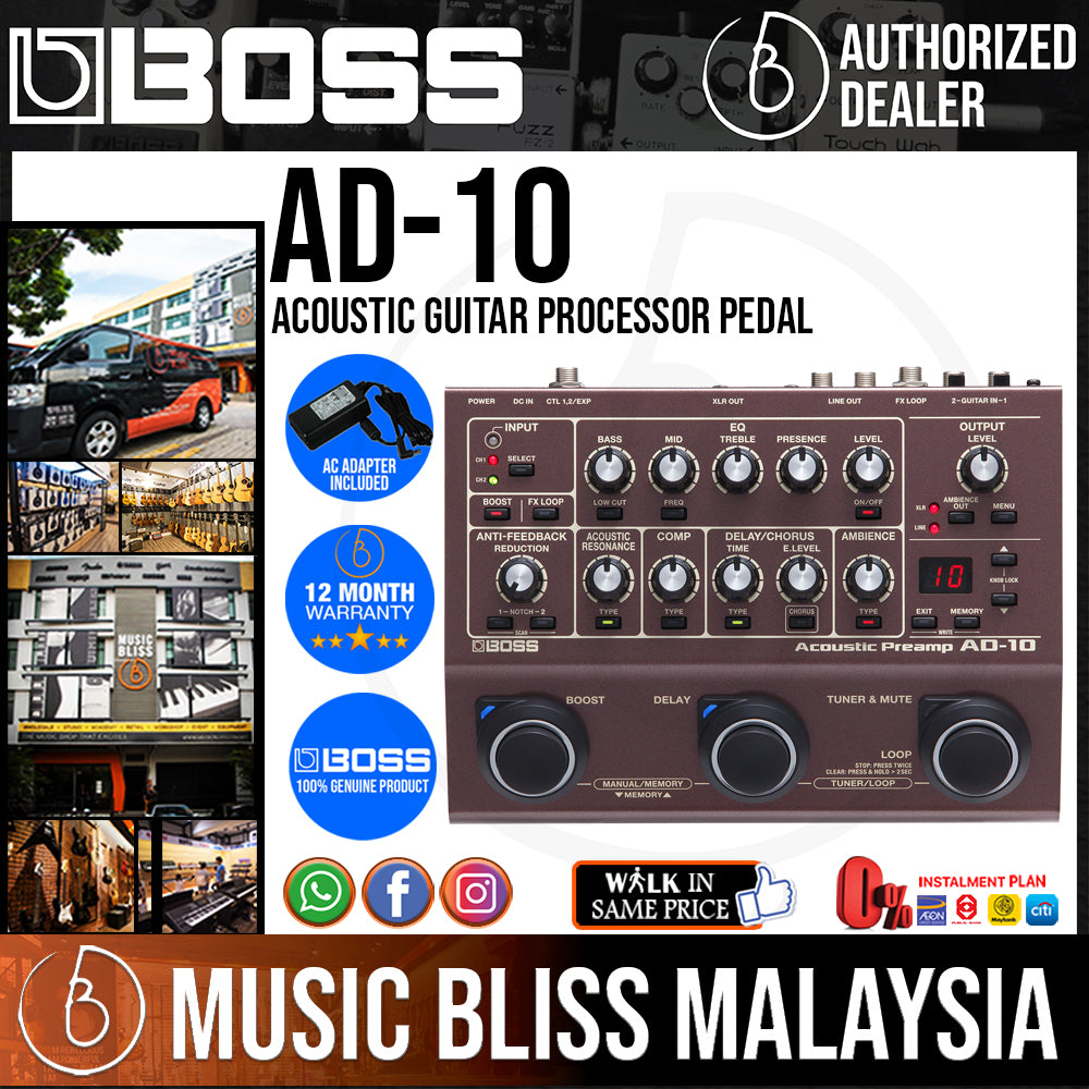 Boss AD-10 Acoustic Guitar Processor Pedal | Music Bliss Malaysia