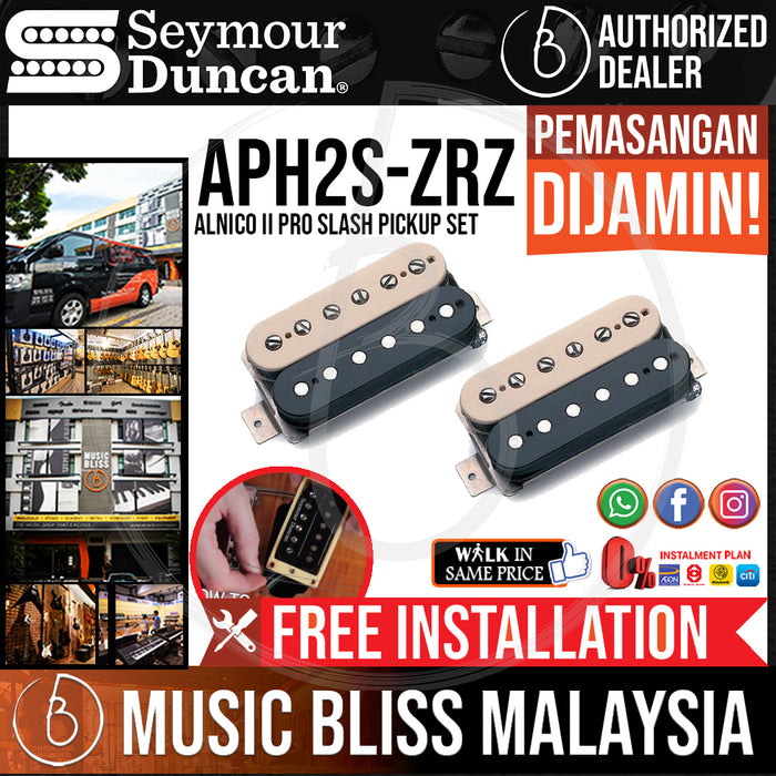 Seymour Duncan APH-2S Alnico II Pro Slash Pickup Set Zebra/Reverse Zebra  [Free In-Store Installation] Music Bliss Malaysia