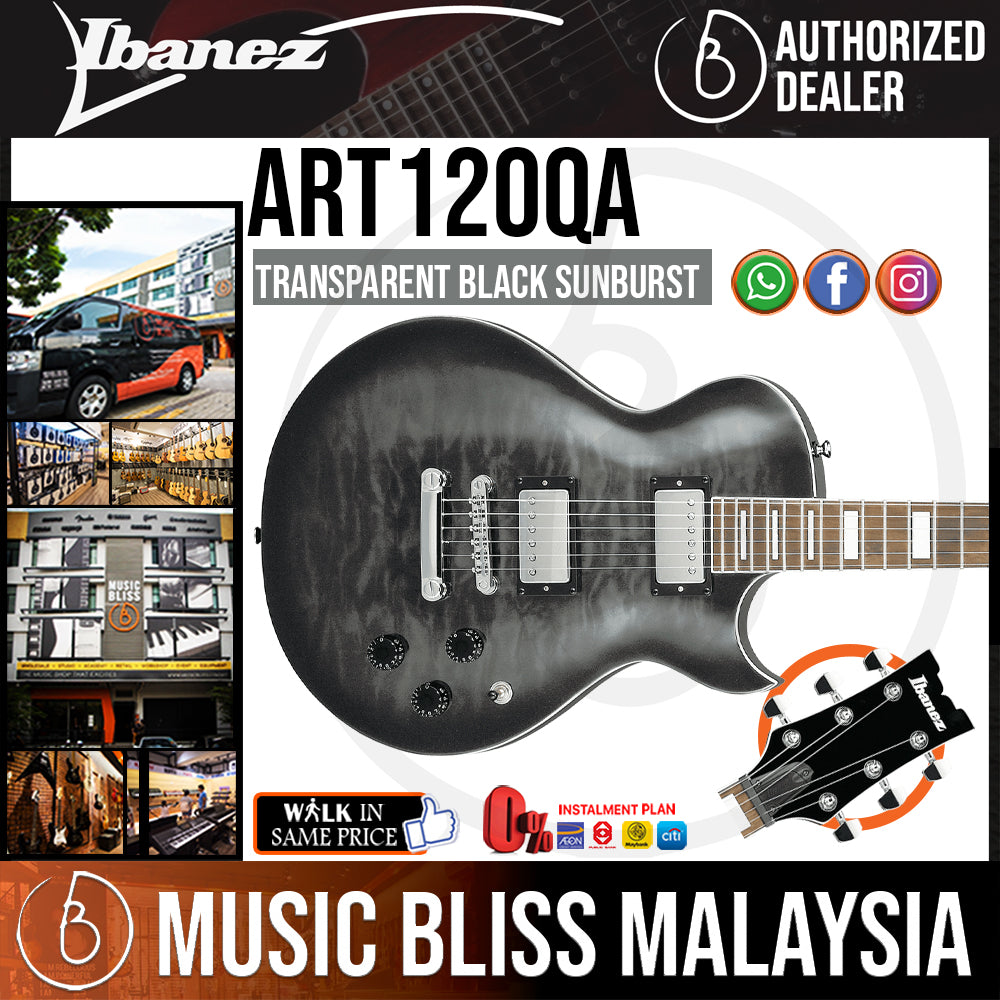 Ibanez art120qa deals transparent black sunburst