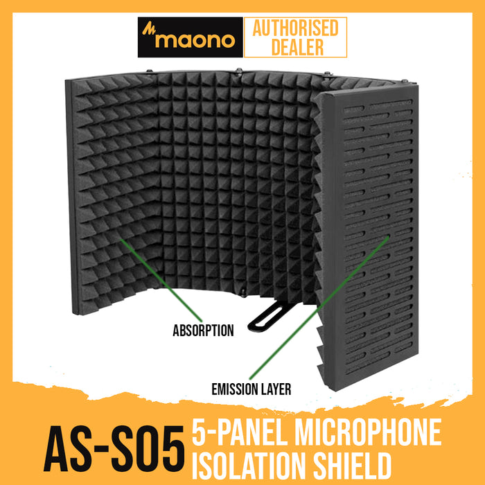 MAONO AS-S05 5-Panel Microphone Isolation Shield - Music Bliss Malaysia