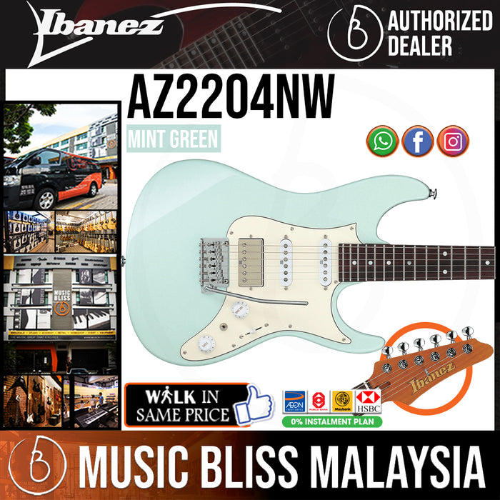 Ibanez Prestige AZ2204NW Electric Guitar - Mint Green - Music Bliss Malaysia