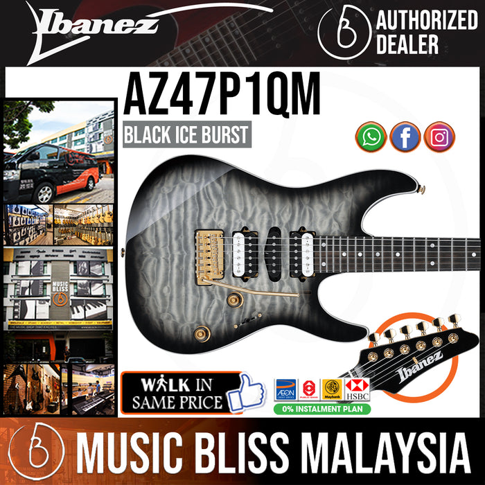 Ibanez Premium AZ47P1QM Electric Guitar - Black Ice Burst - Music Bliss Malaysia