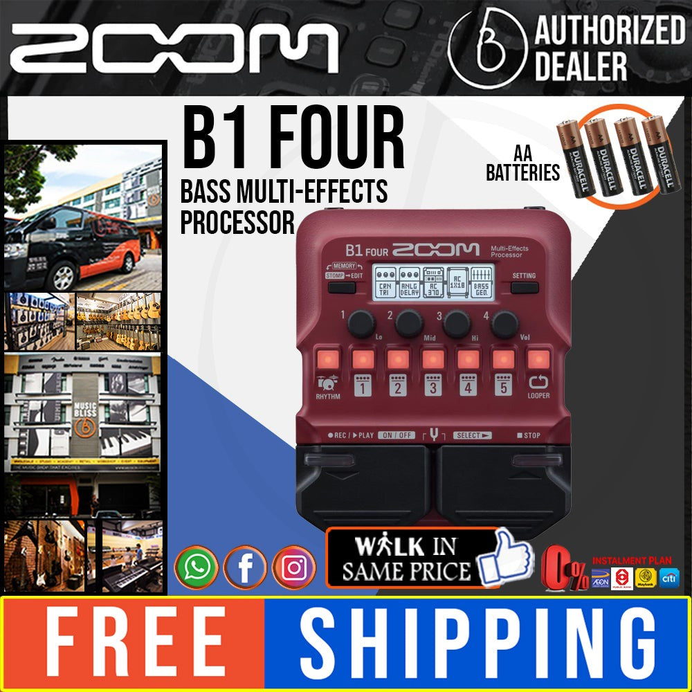 Zoom B1 FOUR Bass Multi-effects Processor | Music Bliss Malaysia