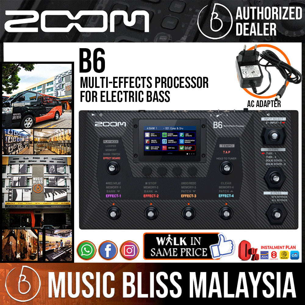 Zoom B6 Bass Multi-effects Processor with 0% Instalment | Music