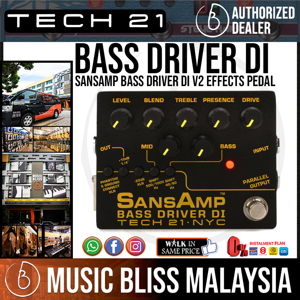 Tech 21 SansAmp Bass Driver DI V2 Effects Pedal | Music Bliss Malaysia