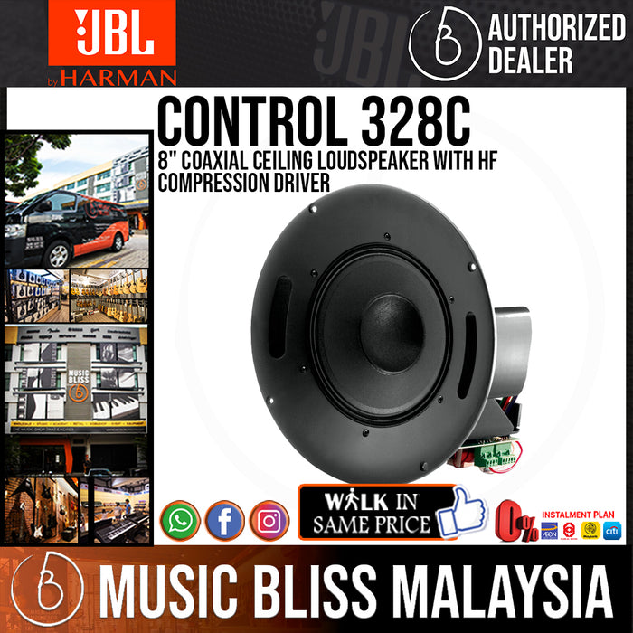 JBL Control 328C 8" Coaxial Ceiling Loudspeaker with HF Compression Driver (Control328C) - Music Bliss Malaysia