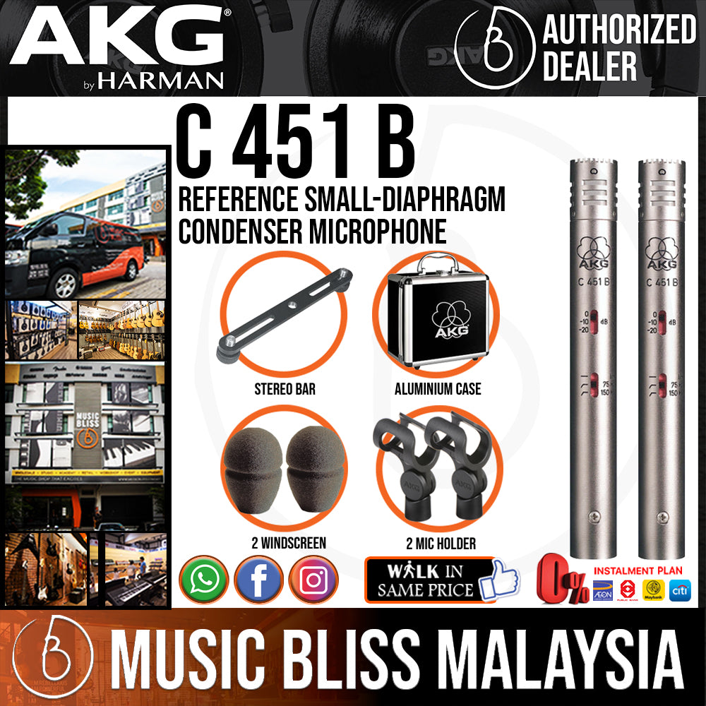 AKG C 451 B Stereo Pair Small-diaphragm Matched | Music Bliss Malaysia