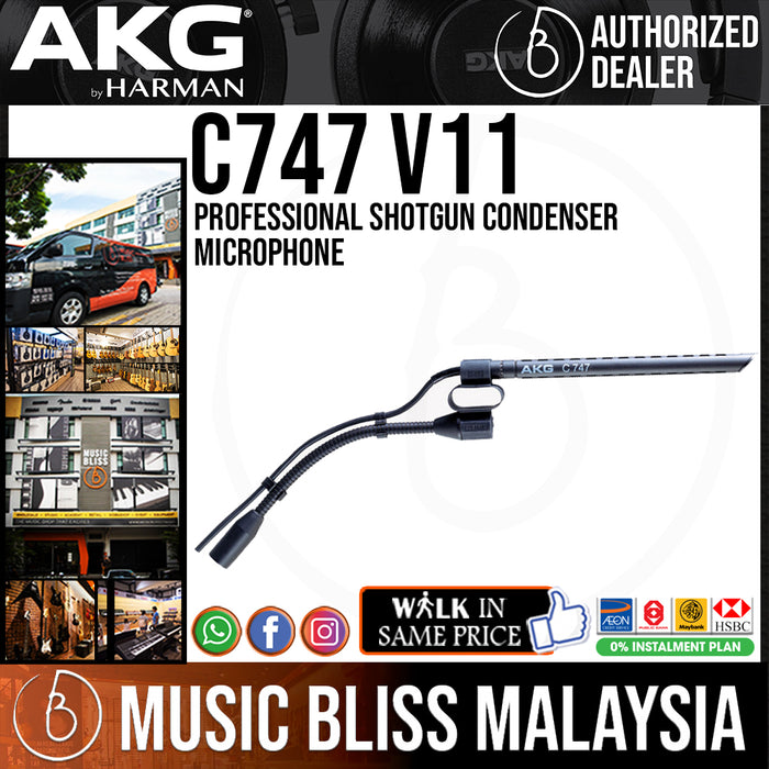 AKG C747 V11 Professional Shotgun Condenser Microphone - Music Bliss Malaysia