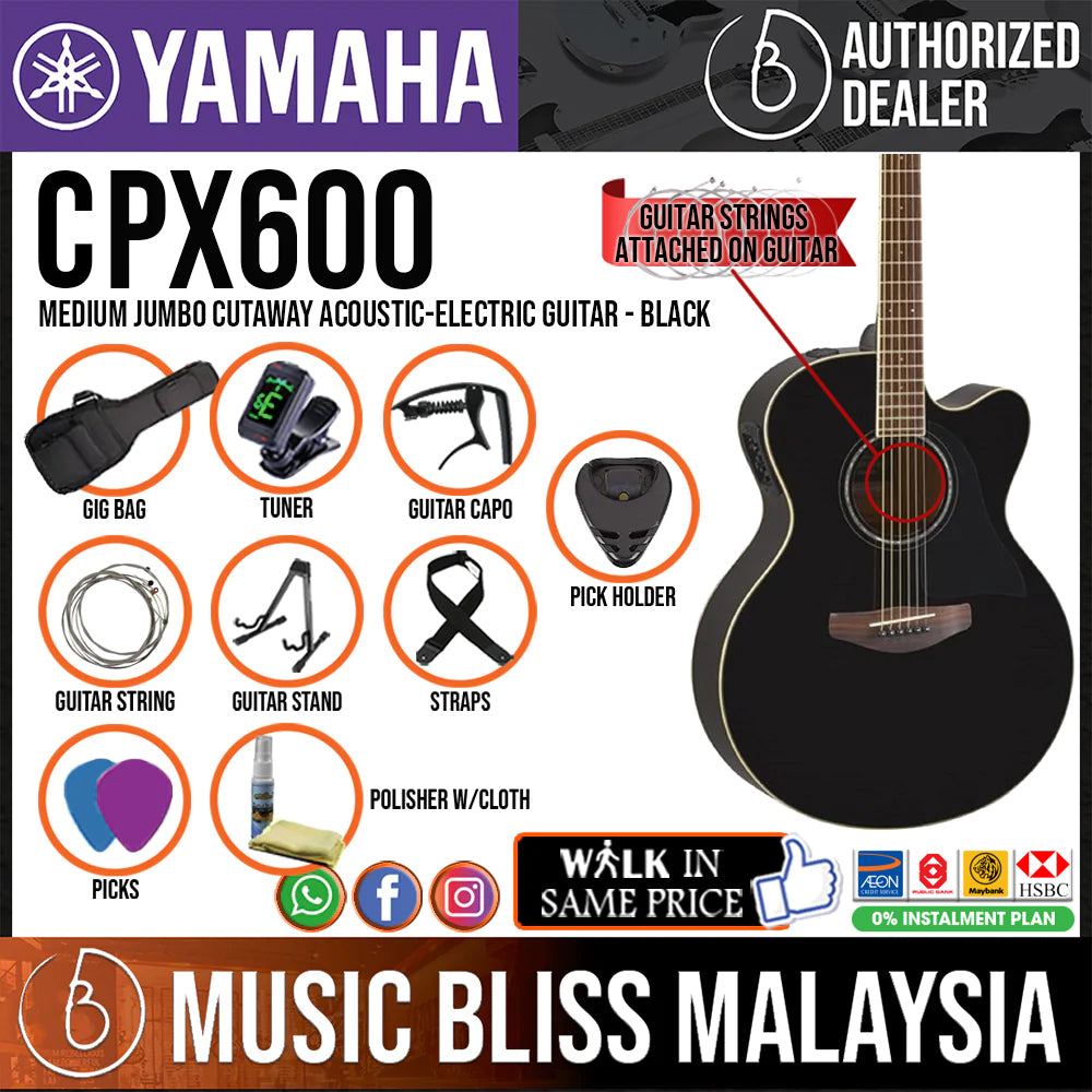 Yamaha CPX600 Medium Jumbo Cutaway Acoustic Electric Guitar