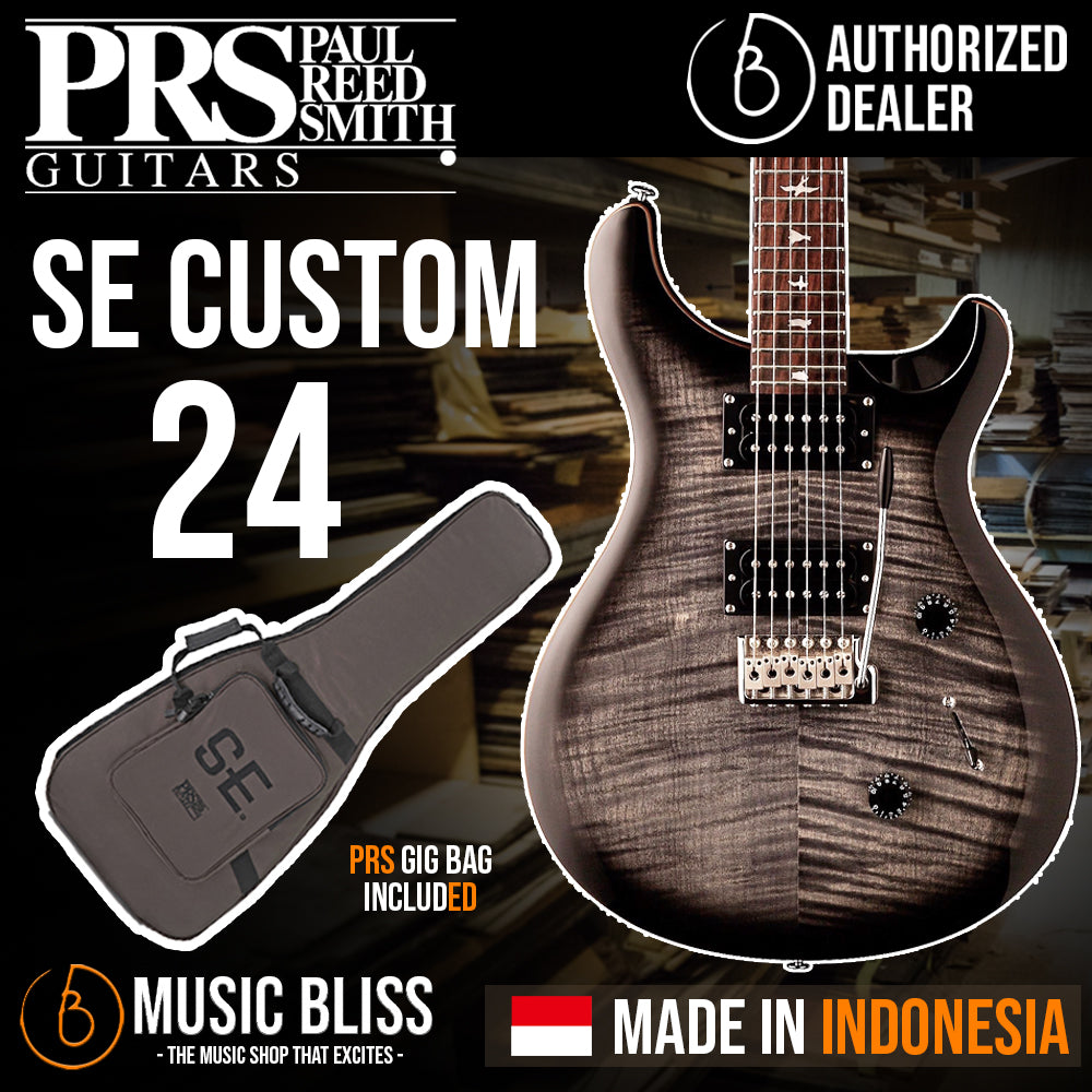 PRS SE Custom 24 Electric Guitar With Bag - Charcoal Burst (Made In ...