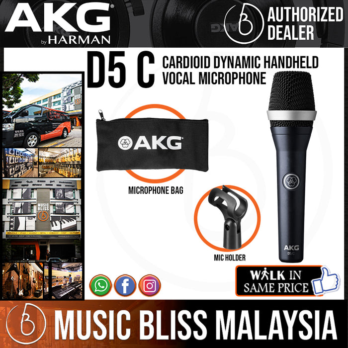 AKG D5 C Cardioid Dynamic Handheld Vocal Microphone | Music Bliss