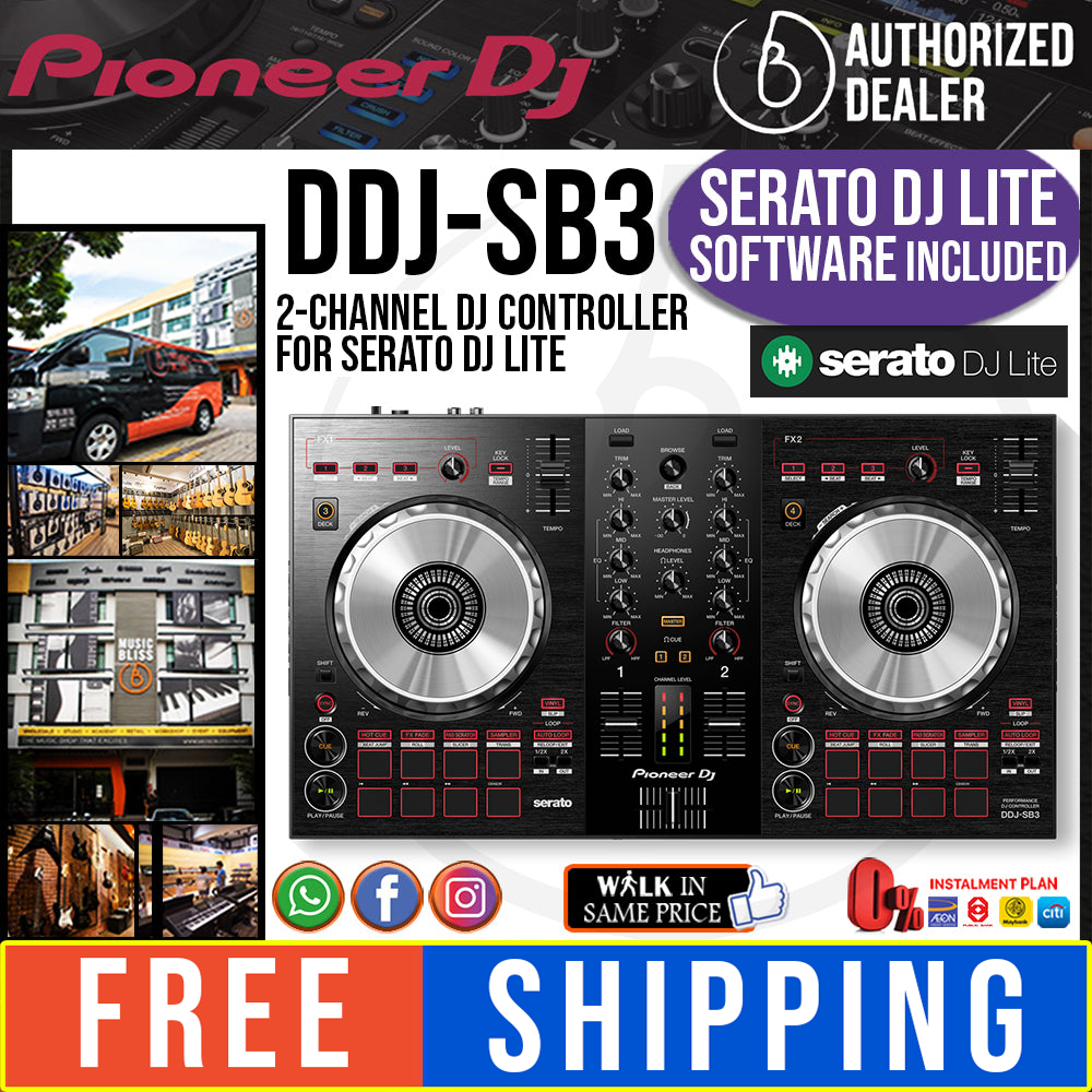 DDJ-SB3 2-channel DJ controller for Serato DJ Lite (black) - Pioneer DJ