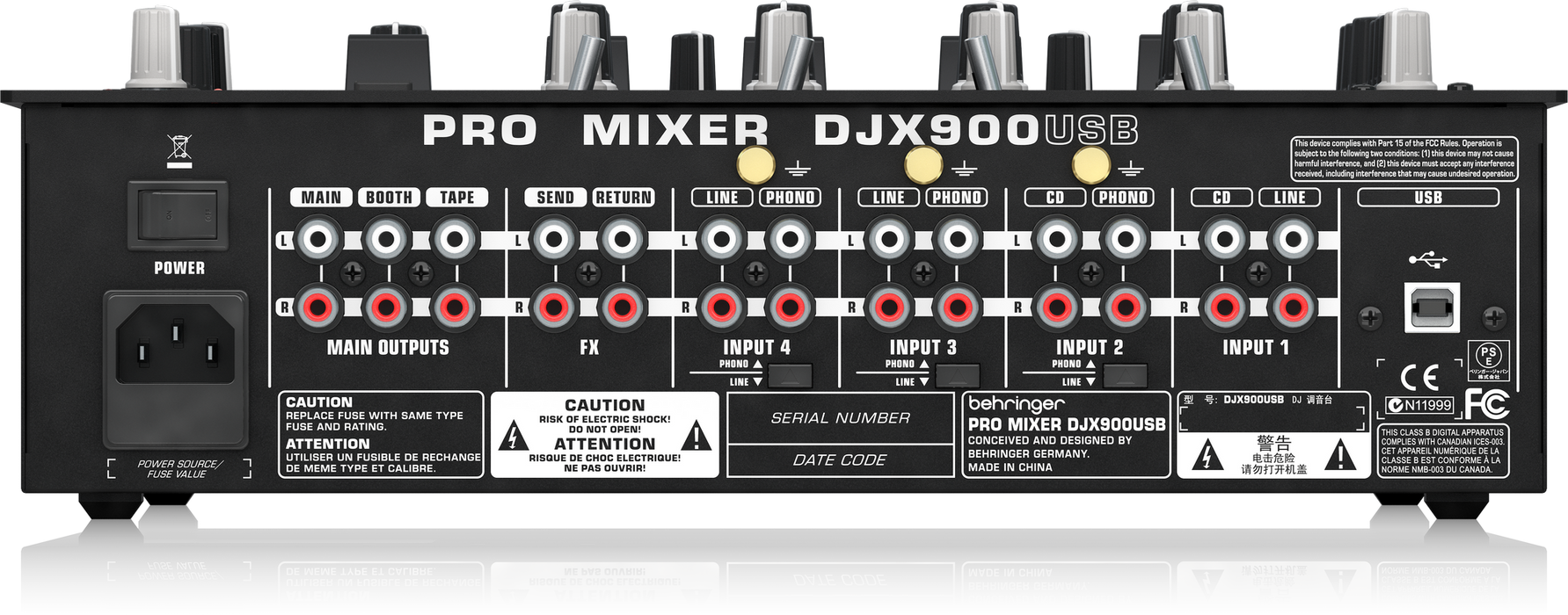 Behringer Pro Mixer DJX900USB 4-channel DJ Mixer - Music Bliss Malaysia