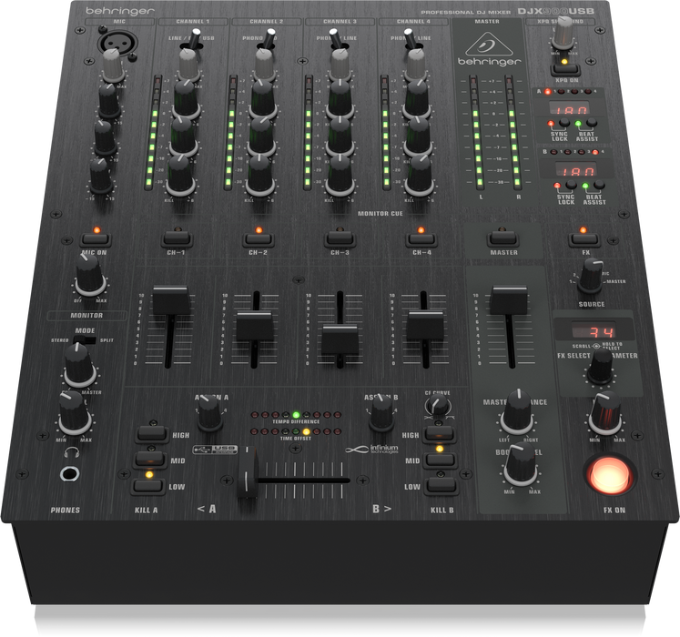 Behringer Pro Mixer DJX900USB 4-channel DJ Mixer - Music Bliss Malaysia