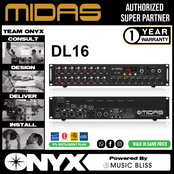 Midas DL16 16-Input/8-output Stage Box (DL-16 / DL 16) - Music Bliss Malaysia