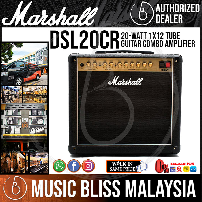Marshall DSL20CR 20-watt 1x12 Tube Guitar Combo Amplifier Music Bliss  Malaysia