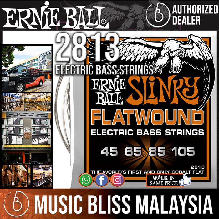 Ernie Ball 2813 Hybrid Slinky Flatwound Electric Bass Strings 45