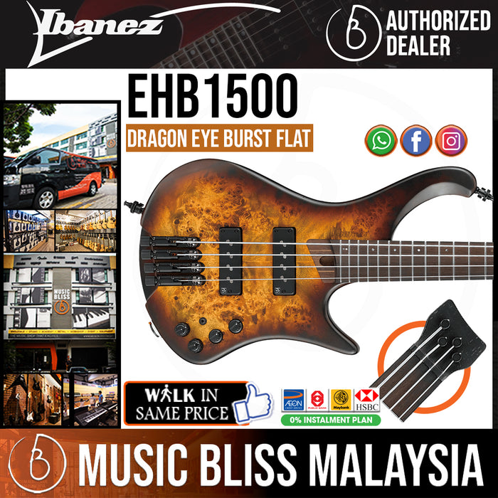 Ibanez Bass Workshop EHB1500 Bass Guitar - Dragon Eye Burst Flat - Music Bliss Malaysia