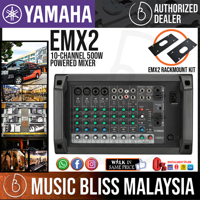 Yamaha EMX2 10-channel 500W Powered Mixer (EMX-2/EMX 2) *Crazy Sales Promotion* - Music Bliss Malaysia