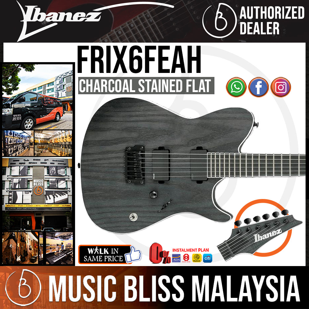 Ibanez Iron Label FRIX6FEAH Electric Guitar - Charcoal Stained Flat  (FRIX6FEAH-CSF) | Music Bliss Malaysia