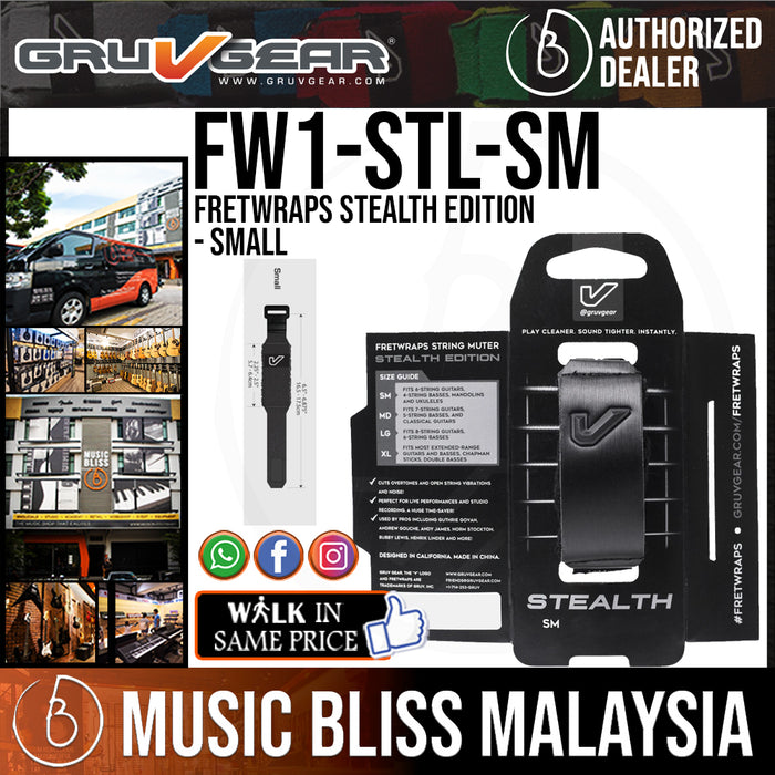 Gruv Gear FretWraps Stealth Edition Single Pack - Small (FW1-STL-SM / FW1 STL SM) - Music Bliss Malaysia