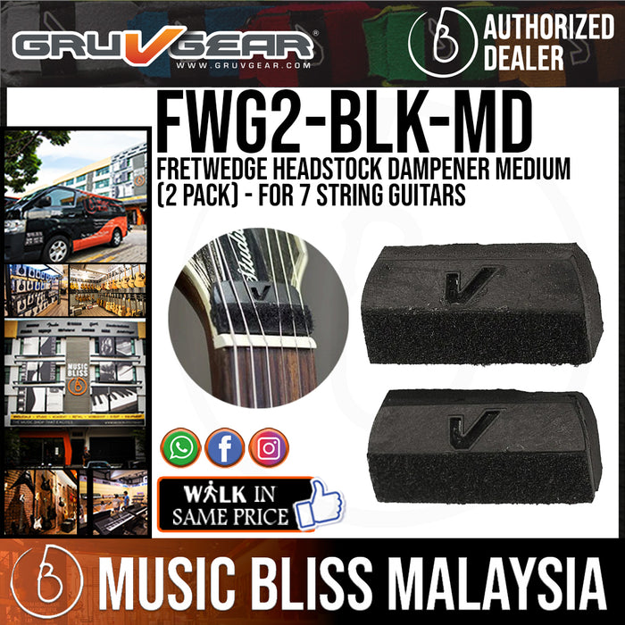 Gruv Gear Fretwedge Headstock Dampener Medium (2 Pack) - For 7 String Guitars (FWG2-BLK-MD / FWG2 BLK MD) - Music Bliss Malaysia