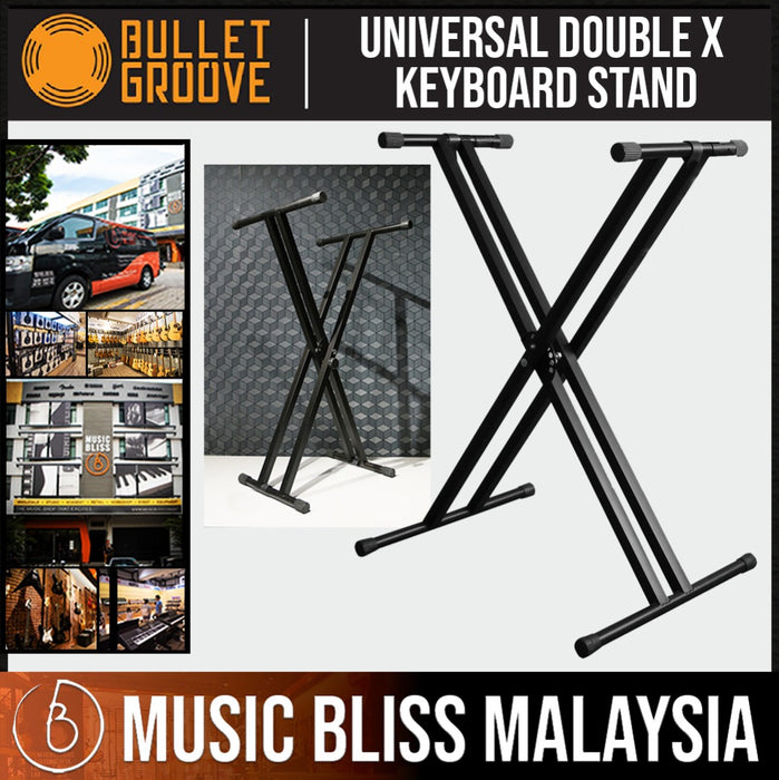 Bullet Groove Universal Double X Keyboard Stand, Double X Piano Stand, Double X Piano and Keyboard Stand - Music Bliss Malaysia