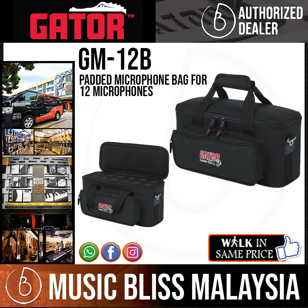 Gator GM Padded Gig Bag for Microphones 12 Mics