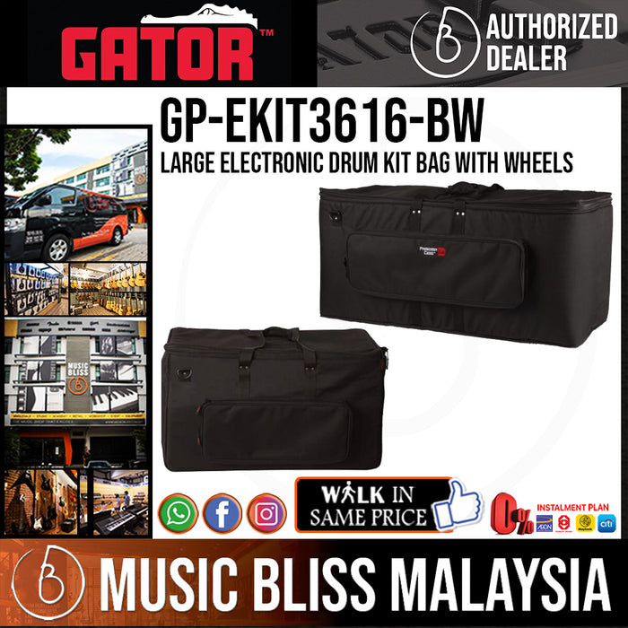 Gator Drum Bag w/ Divider System for Electronic Drum Set - Large, Wheels - Music Bliss Malaysia