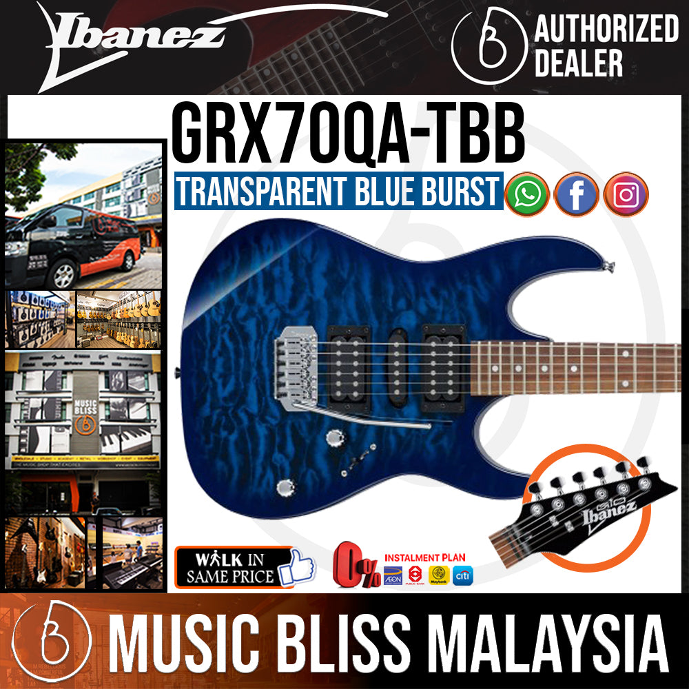 Ibanez アイバニーズ GRX70QA エレキギター Transparent Blue Burst