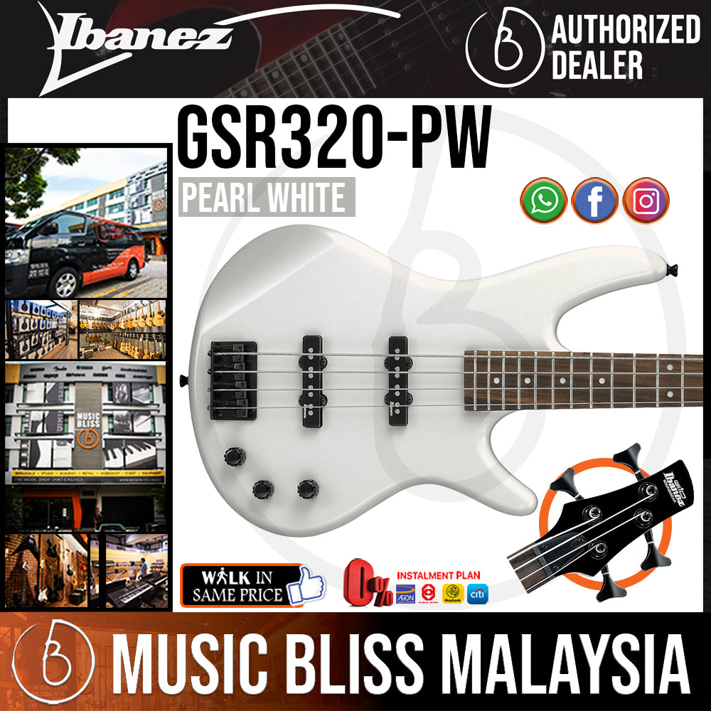 Ibanez GIO GSR320 - Pearl White | Music Bliss Malaysia