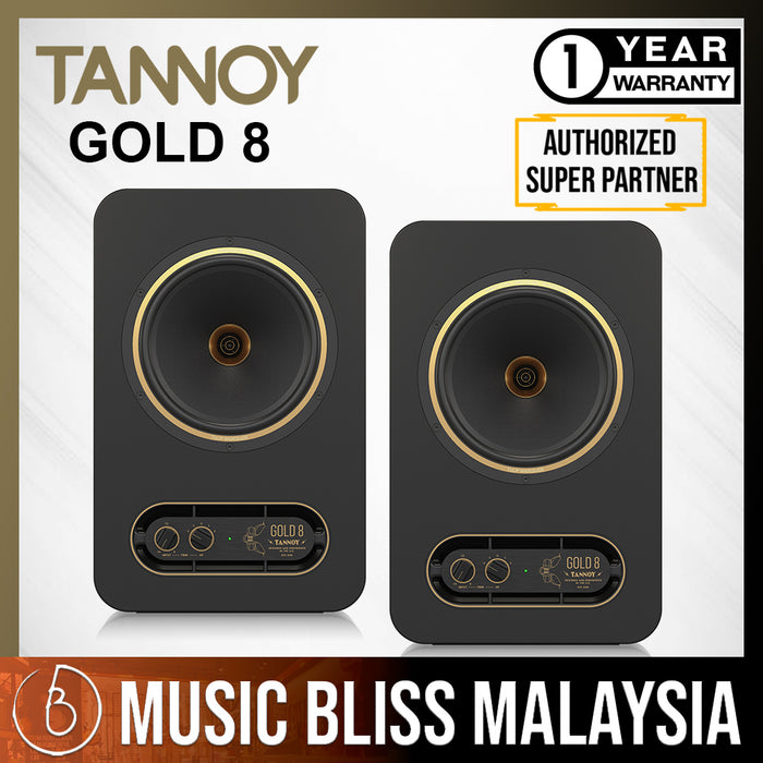 Tannoy GOLD 8 8'' Powered Studio Monitor - Pair (GOLD8) - Music Bliss Malaysia